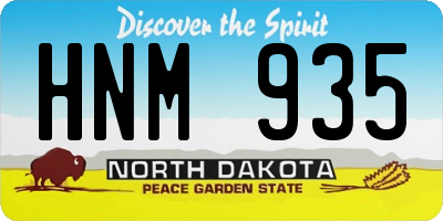 ND license plate HNM935