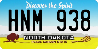 ND license plate HNM938