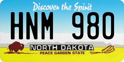 ND license plate HNM980