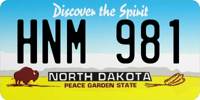 ND license plate HNM981