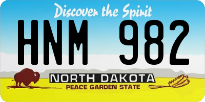 ND license plate HNM982