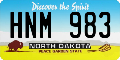 ND license plate HNM983