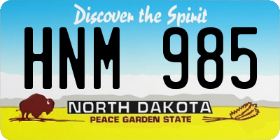 ND license plate HNM985