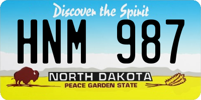 ND license plate HNM987