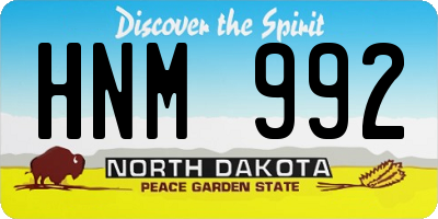 ND license plate HNM992