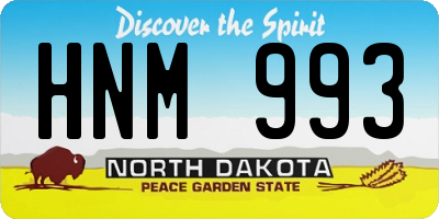 ND license plate HNM993