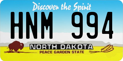 ND license plate HNM994