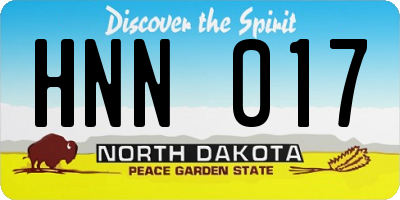 ND license plate HNN017
