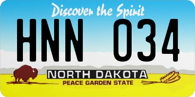 ND license plate HNN034