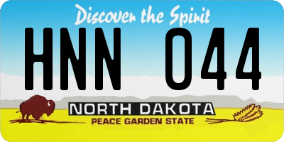 ND license plate HNN044
