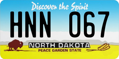 ND license plate HNN067