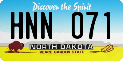 ND license plate HNN071