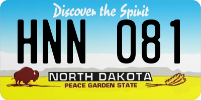 ND license plate HNN081