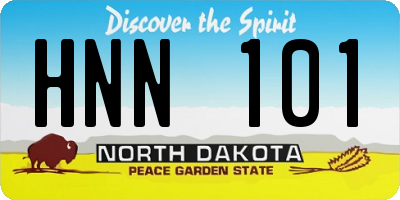 ND license plate HNN101