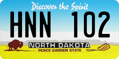 ND license plate HNN102