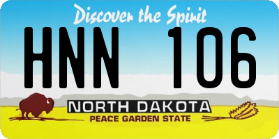 ND license plate HNN106