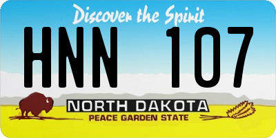 ND license plate HNN107