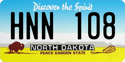 ND license plate HNN108