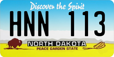 ND license plate HNN113