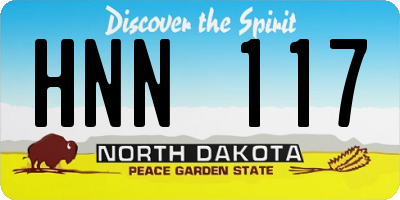 ND license plate HNN117