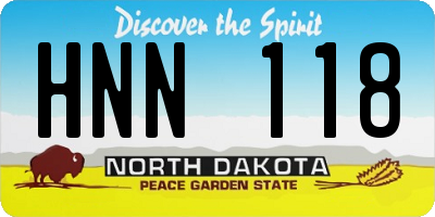 ND license plate HNN118