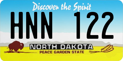 ND license plate HNN122