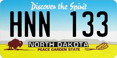 ND license plate HNN133