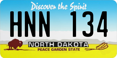 ND license plate HNN134