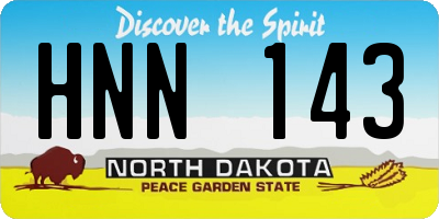 ND license plate HNN143