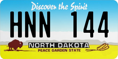 ND license plate HNN144