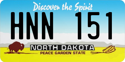 ND license plate HNN151