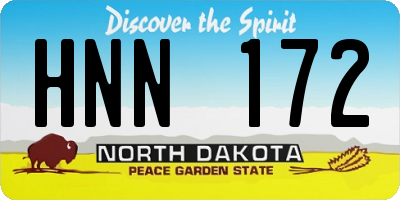 ND license plate HNN172