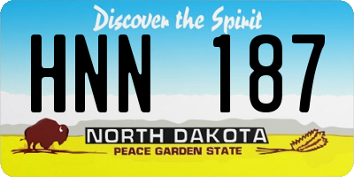 ND license plate HNN187