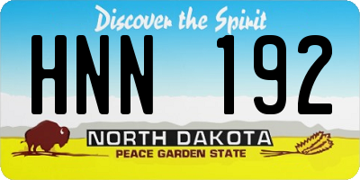 ND license plate HNN192