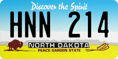 ND license plate HNN214