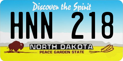 ND license plate HNN218