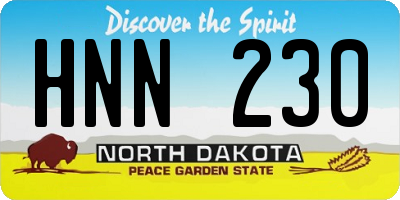 ND license plate HNN230