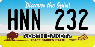 ND license plate HNN232