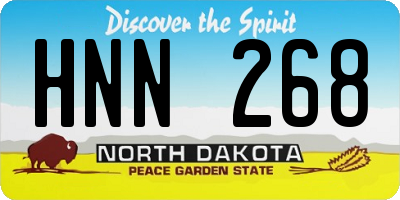 ND license plate HNN268