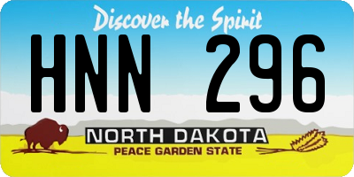 ND license plate HNN296