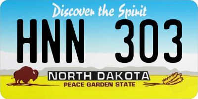 ND license plate HNN303