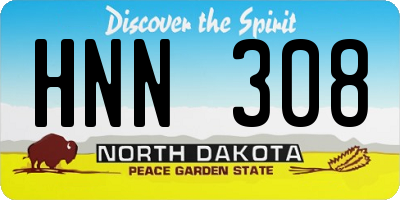 ND license plate HNN308