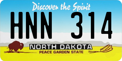 ND license plate HNN314
