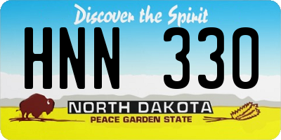 ND license plate HNN330