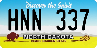 ND license plate HNN337