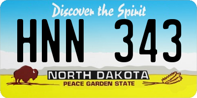 ND license plate HNN343