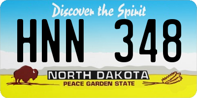 ND license plate HNN348