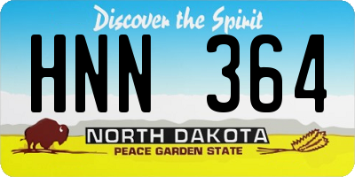 ND license plate HNN364
