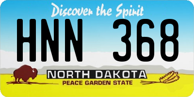 ND license plate HNN368