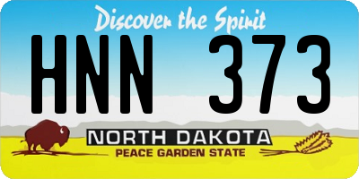 ND license plate HNN373